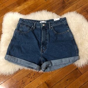High Rise Mom-fit denim shorts